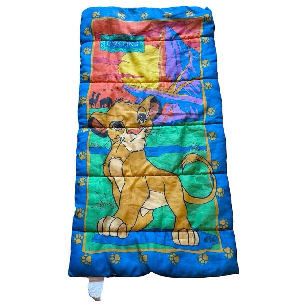 Vtg 90s Disney The Lion King Sleeping Bag Simba Pride Rock Kids Ero USA 57"x30"